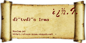 Ötvös Irma névjegykártya